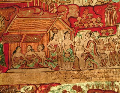 Dagelijks leven scène door Burmese School